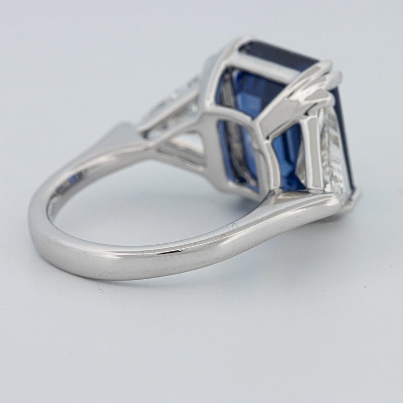 7.60 CT Blue Sapphire Trilogy Ring (LG) - ZIZOV DIAMONDS