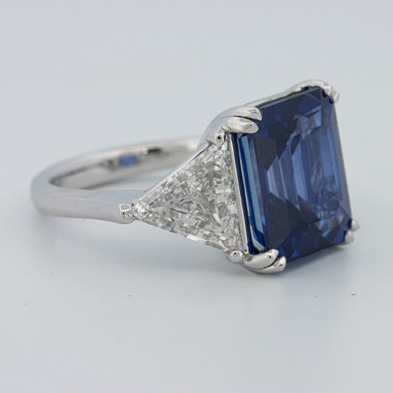 7.60 CT Blue Sapphire Trilogy Ring (LG) - ZIZOV DIAMONDS