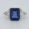 7.60 CT Blue Sapphire Trilogy Ring (LG) - ZIZOV DIAMONDS