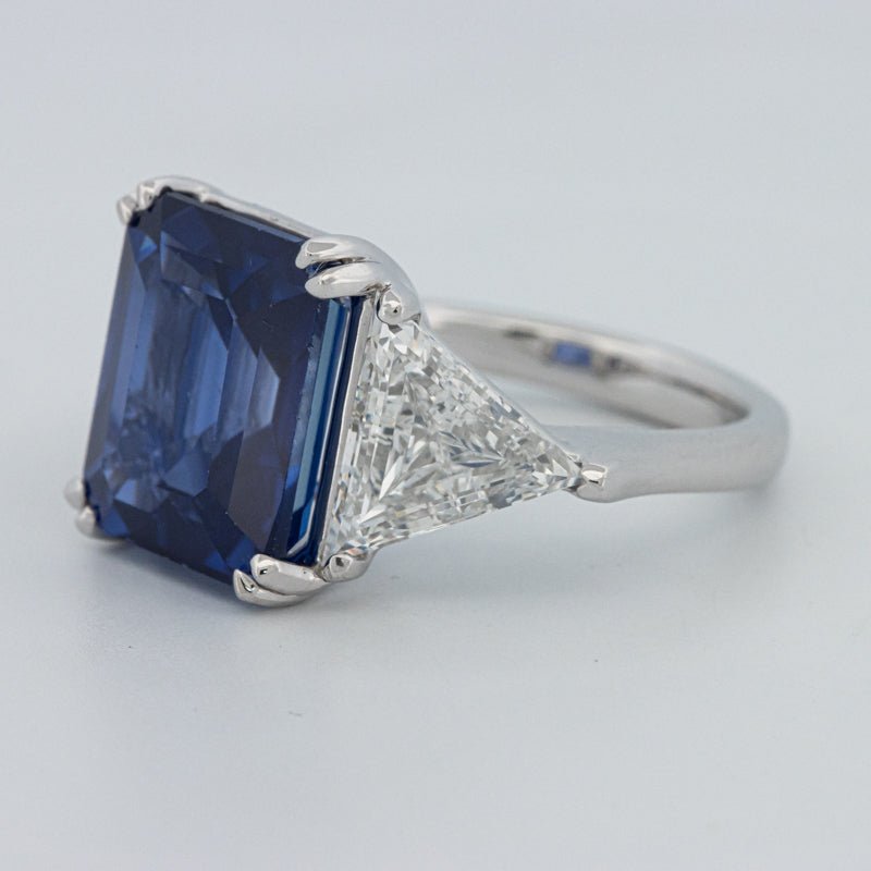 7.60 CT Blue Sapphire Trilogy Ring (LG) - ZIZOV DIAMONDS