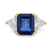 7.60 CT Blue Sapphire Trilogy Ring (LG) - ZIZOV DIAMONDS