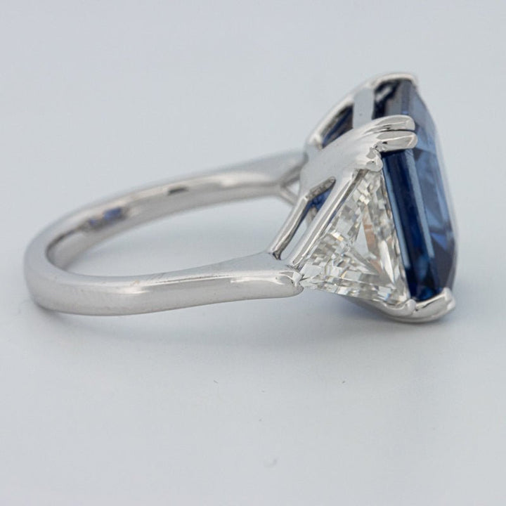7.60 CT Blue Sapphire Trilogy Ring (LG) - ZIZOV DIAMONDS