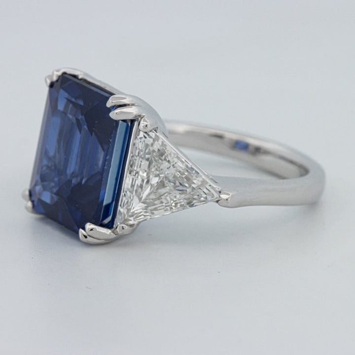 7.60 CT Blue Sapphire Trilogy Ring (LG) - ZIZOV DIAMONDS