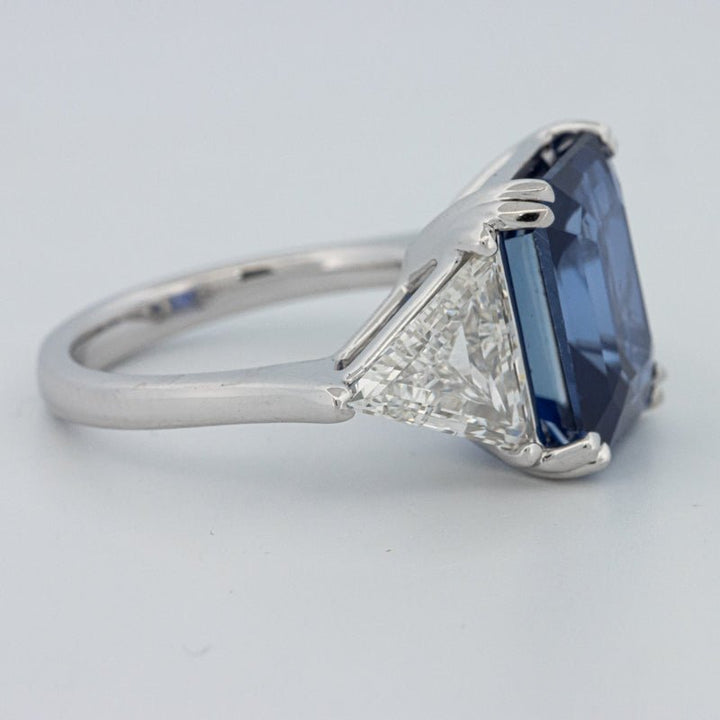 7.60 CT Blue Sapphire Trilogy Ring (LG) - ZIZOV DIAMONDS