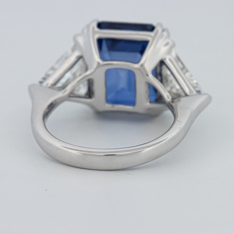 7.60 CT Blue Sapphire Trilogy Ring (LG) - ZIZOV DIAMONDS
