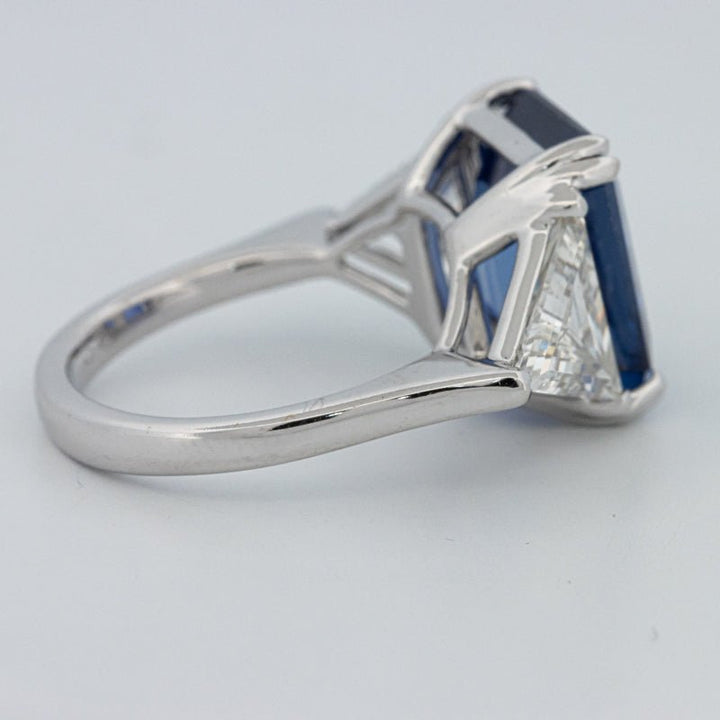 7.60 CT Blue Sapphire Trilogy Ring (LG) - ZIZOV DIAMONDS
