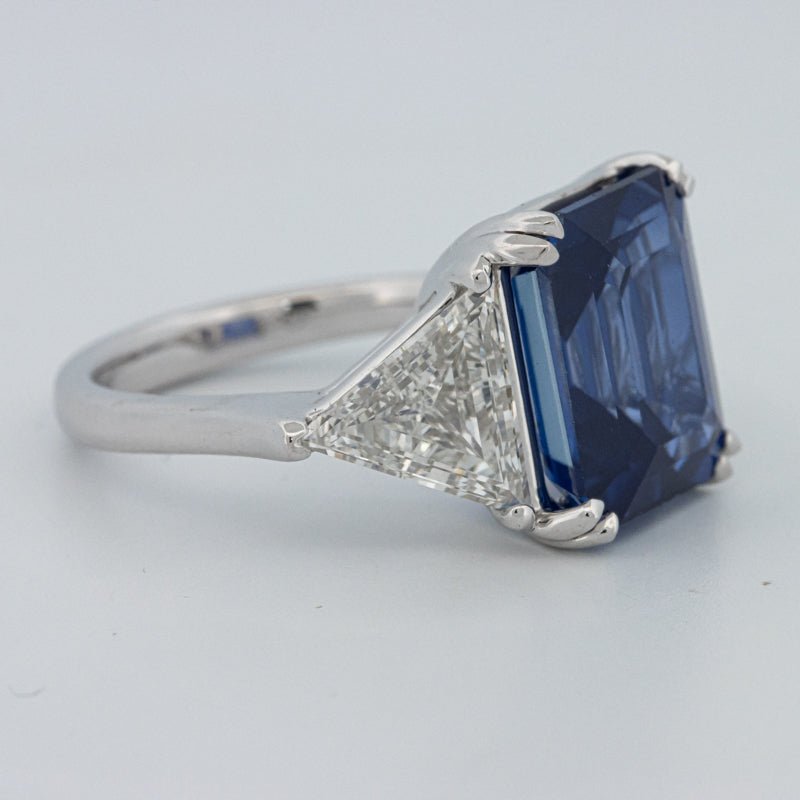 7.60 CT Blue Sapphire Trilogy Ring (LG) - ZIZOV DIAMONDS