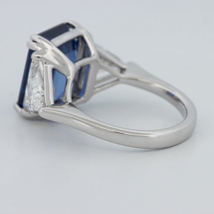 7.60 CT Blue Sapphire Trilogy Ring (LG) - ZIZOV DIAMONDS