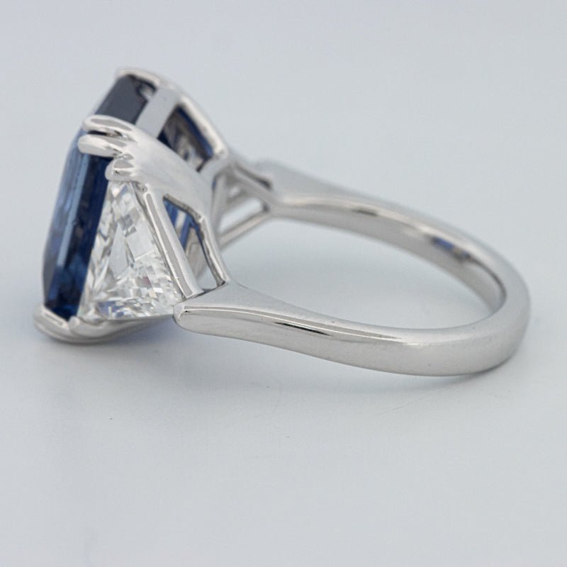 7.60 CT Blue Sapphire Trilogy Ring (LG) - ZIZOV DIAMONDS