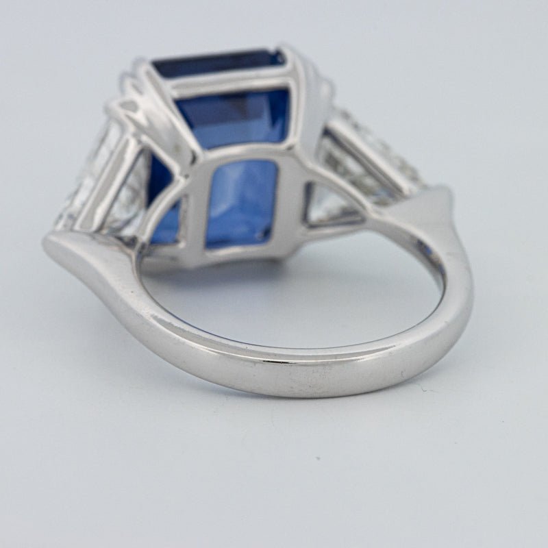 7.60 CT Blue Sapphire Trilogy Ring (LG) - ZIZOV DIAMONDS