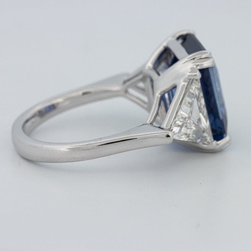 7.60 CT Blue Sapphire Trilogy Ring (LG) - ZIZOV DIAMONDS