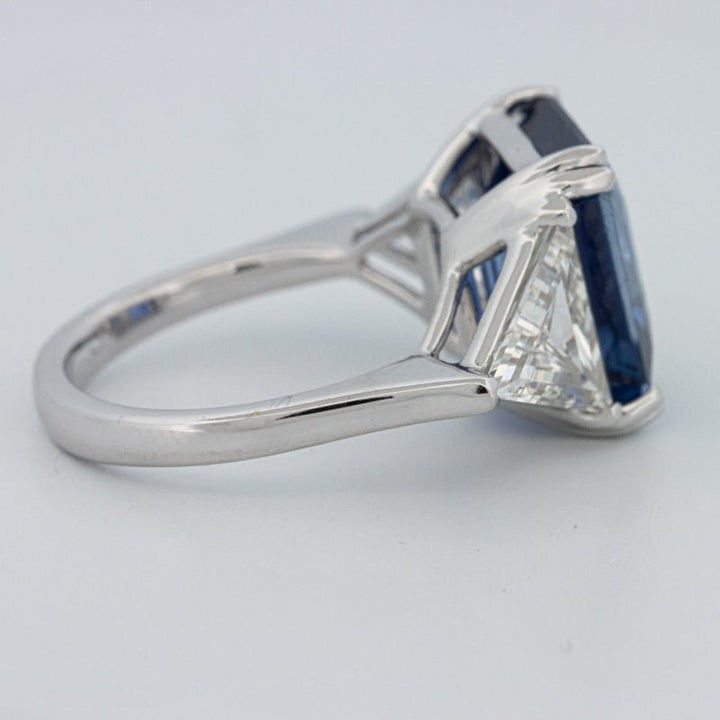 7.60 CT Blue Sapphire Trilogy Ring (LG) - ZIZOV DIAMONDS