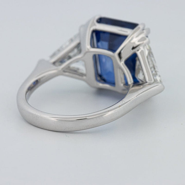 7.60 CT Blue Sapphire Trilogy Ring (LG) - ZIZOV DIAMONDS