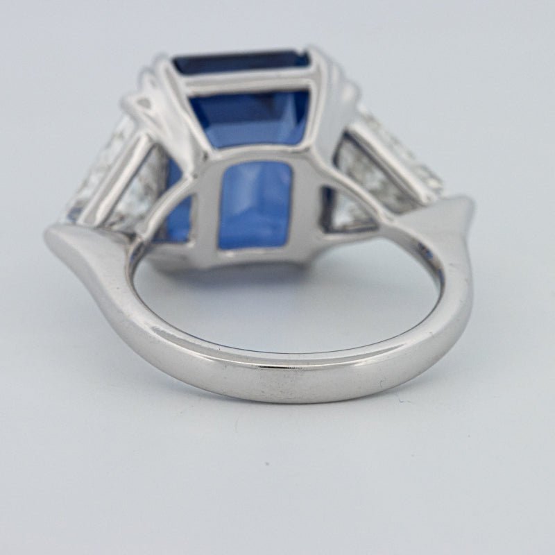 7.60 CT Blue Sapphire Trilogy Ring (LG) - ZIZOV DIAMONDS