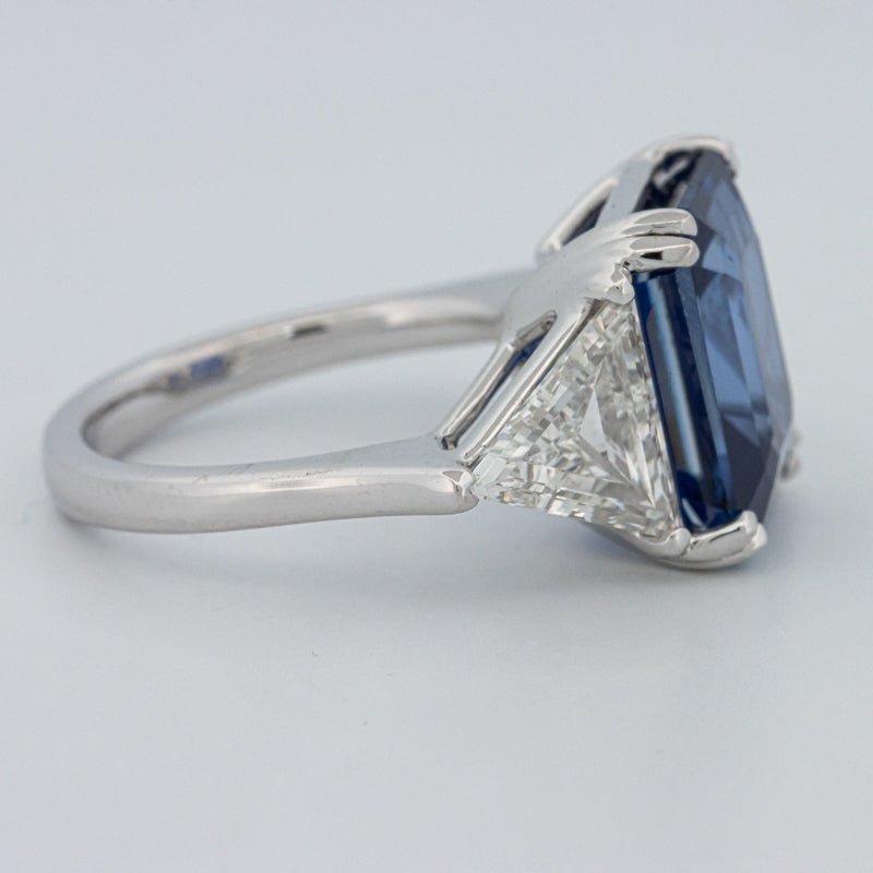 7.60 CT Blue Sapphire Trilogy Ring (LG) - ZIZOV DIAMONDS