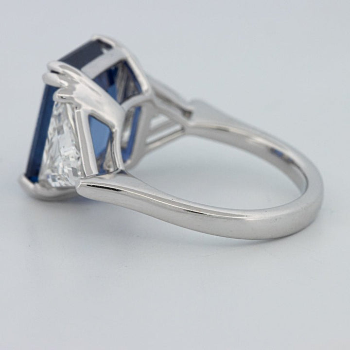 7.60 CT Blue Sapphire Trilogy Ring (LG) - ZIZOV DIAMONDS