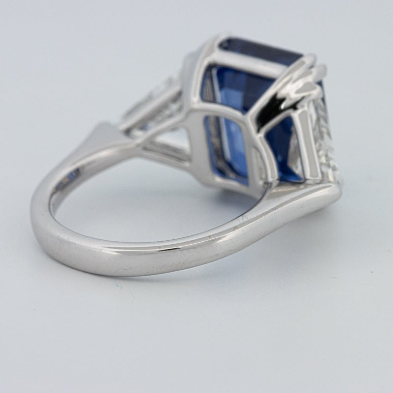 7.60 CT Blue Sapphire Trilogy Ring (LG) - ZIZOV DIAMONDS