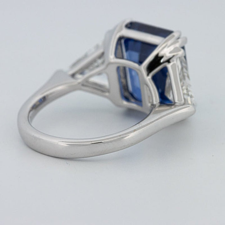7.60 CT Blue Sapphire Trilogy Ring (LG) - ZIZOV DIAMONDS
