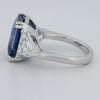 7.60 CT Blue Sapphire Trilogy Ring (LG) - ZIZOV DIAMONDS