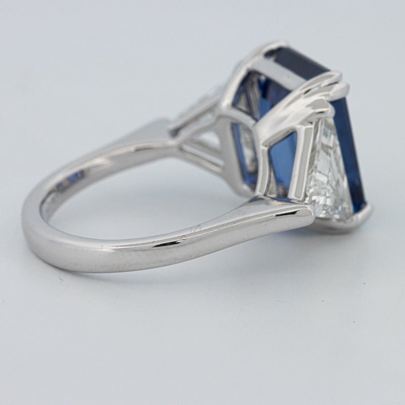 7.60 CT Blue Sapphire Trilogy Ring (LG) - ZIZOV DIAMONDS