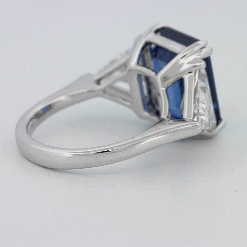 7.60 CT Blue Sapphire Trilogy Ring (LG) - ZIZOV DIAMONDS