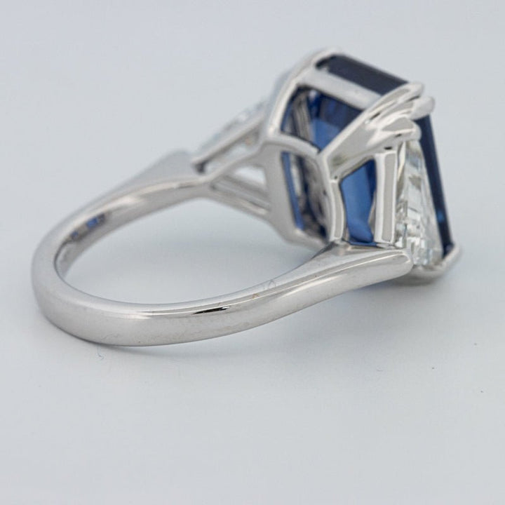 7.60 CT Blue Sapphire Trilogy Ring (LG) - ZIZOV DIAMONDS