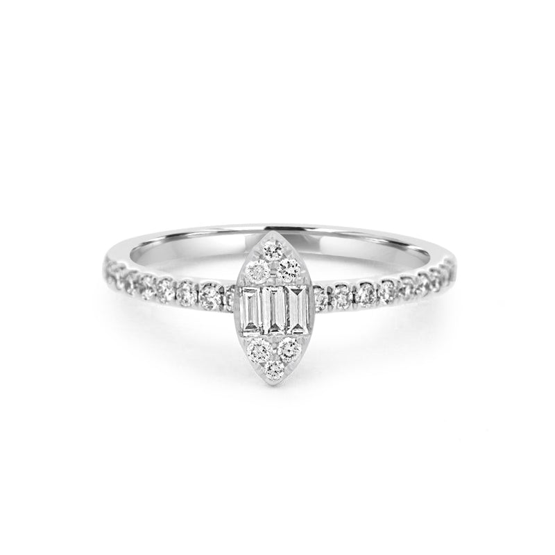 Onzichtbare Marquise diamanten ring