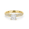 Princess Cut Solitaire Pave-ring