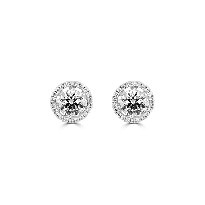 „Abnehmbare Jacke“ Solitaire Halo Studs (LG)