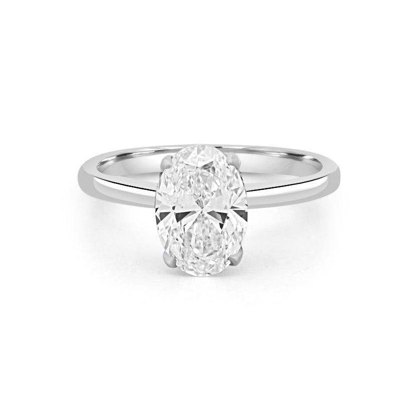 Onder-Halo Ovaal Cut Solitaire (LG)