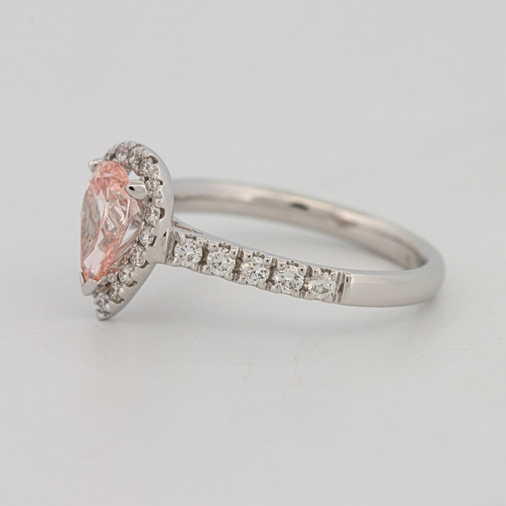 "Pink" Pear-shape Halo Solitaire (LG)