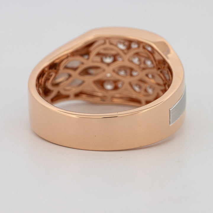 Men's Rosé Gold Ring with White Gold