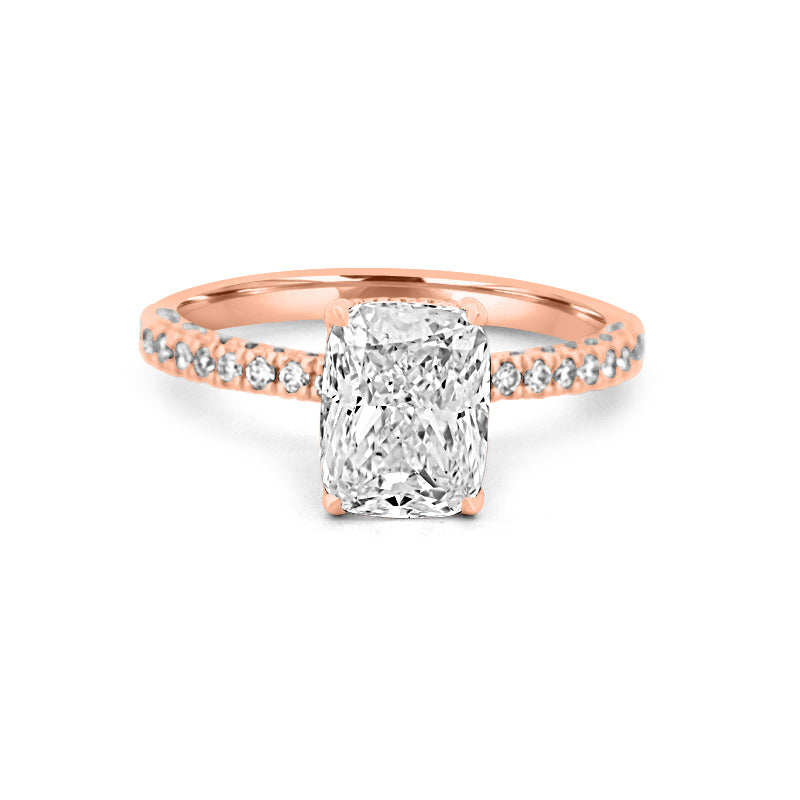 Cushion Cut Under-Halo Pavé Solitaire (LG)