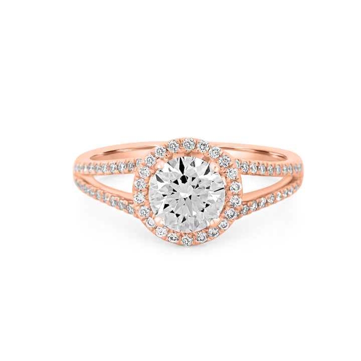 Round Cut Split Band Halo Solitaire (LG)