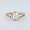 Round Cut Split Band Halo Solitaire (LG)