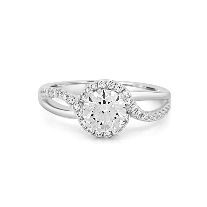 Round Cut Twist Band Pavé Solitaire (LG)