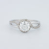 Round Cut Twist Band Pavé Solitaire (LG)