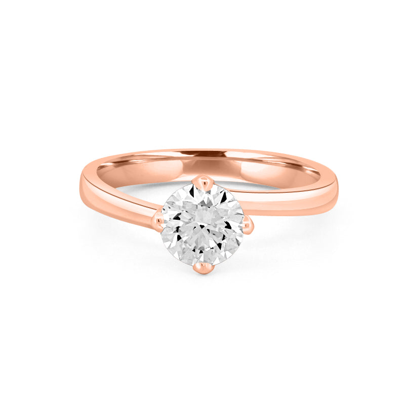 Round Cut Twist Band Solitaire (LG)