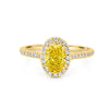 1 CT Fancy Yellow Oval Halo Pavé Solitaire (LG)