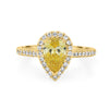 1 CT Fancy Yellow Pear-Shape Halo Pavé Solitaire (LG)