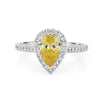 1 CT Fancy Yellow Pear-Shape Halo Pavé Solitaire (LG)