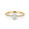 0,50 CT Ovaal Geslepen Under-Halo Pavé Solitaire (LG)