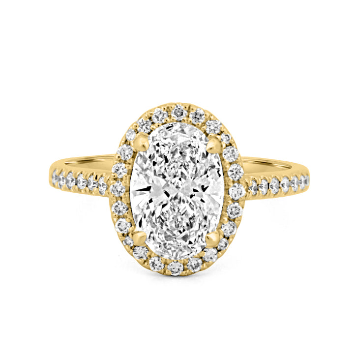 Inel Halo Pavé cu tăietură ovală 1.54 CT (LG)