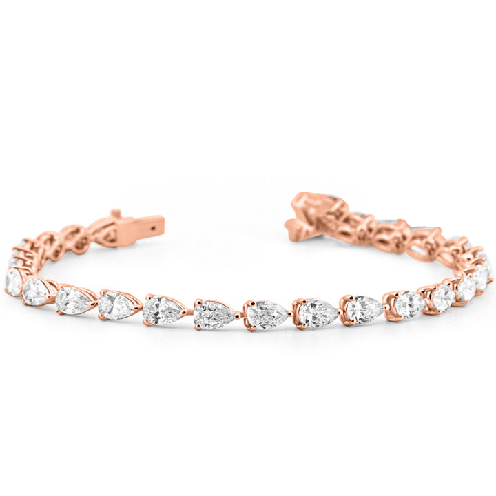 Bracelet tennis en forme de poire 7 CT (LG)