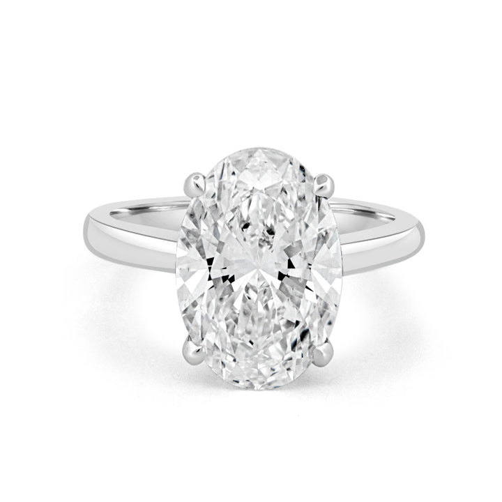 4 CT "Finesse" Ovaal Geslepen Under-Halo Solitaire Ring (LG)