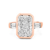 Anel com Diamante Radiant Cut de 5 CT em Engaste Bezel (LG)