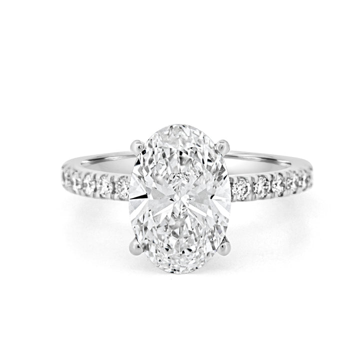 3 CT "Basket" Ovaal Geslepen Under-Halo Pavé Ring (LG)