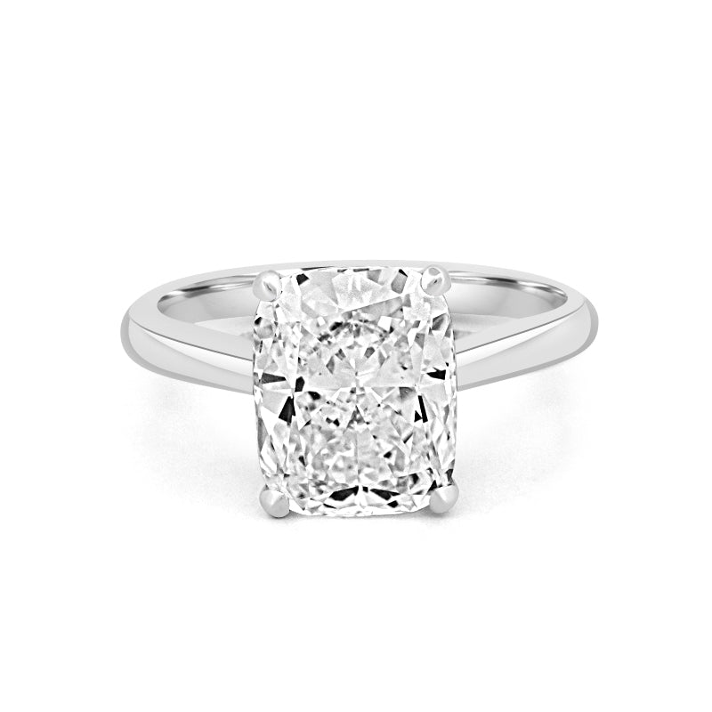 3.51 CT Cushion Cut Under-Halo Solitaire Ring (LG)