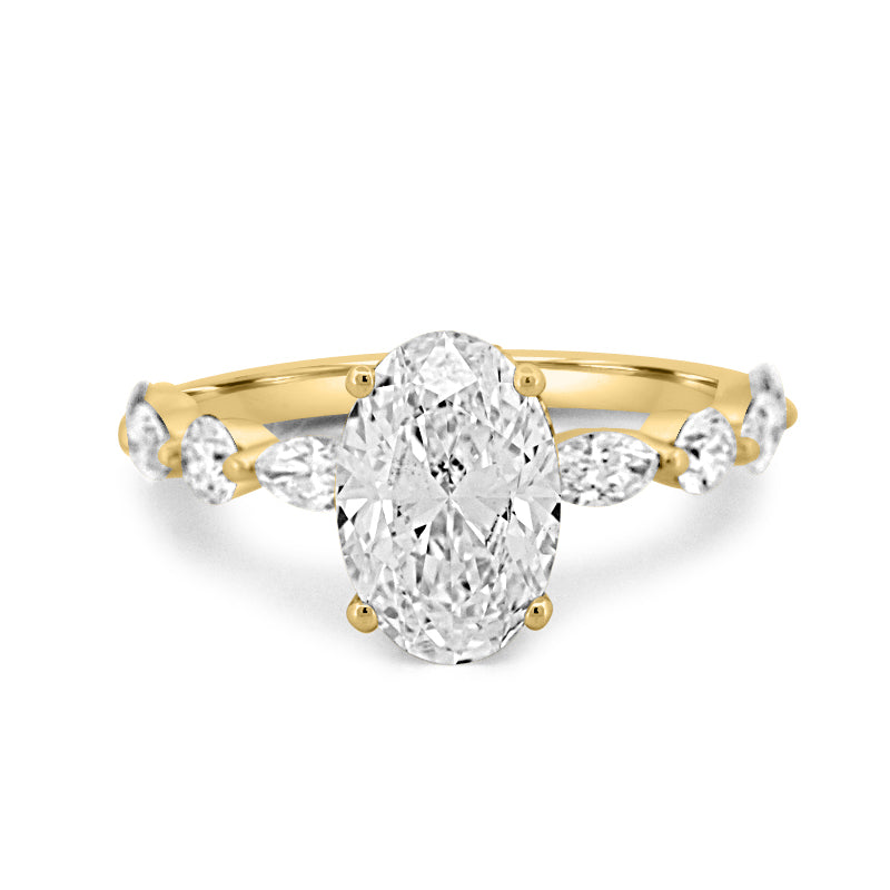 2 CT Ovaal Geslepen Under-Halo Pavé Solitaire (LG)