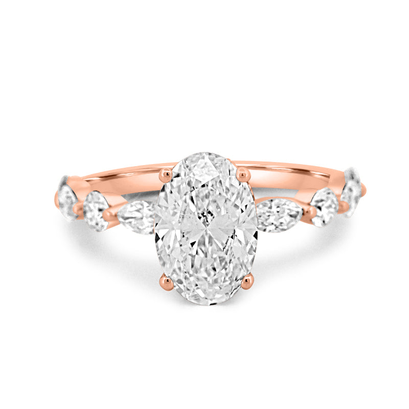 2 CT Ovaal Geslepen Under-Halo Pavé Solitaire (LG)